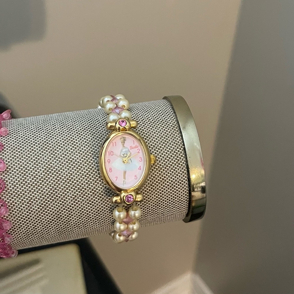 Vintage Pink and Gold Barbie Ballerina Watch